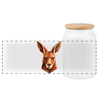 Kangaroo Australia Outback Wild Cute Kangaroos - Panoramic Cookie Jar with Wooden Lid - white - Front
