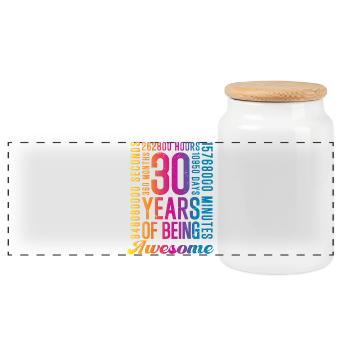 30 Years Birthday - Panoramic Cookie Jar with Wooden Lid - white - Front