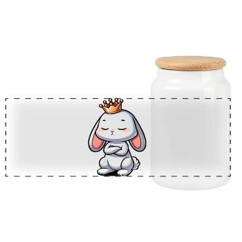 Lapin Lapin Lapin Longues Oreilles Thumper Ram - Boîte à biscuits avec couvercle en bois - blanc - Devant