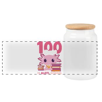 Süßes Axolotl Kawaii Axolotl Liebhaber - Panorama Keksdose mit Holzdeckel - Weiß - Vorne