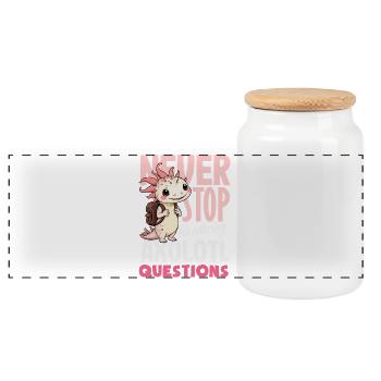 Mignon Axolotl Kawaii Amoureux des Axolotls - Boîte à biscuits avec couvercle en bois - blanc - Devant