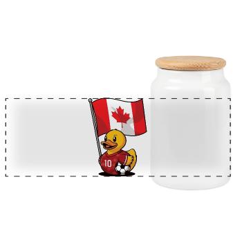Maillot de football du Canada pour les fans - Boîte à biscuits avec couvercle en bois - blanc - Devant