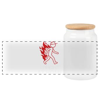 Fire Humor Shirt for Black Humor Fans - Panoramic Cookie Jar with Wooden Lid - white - Front