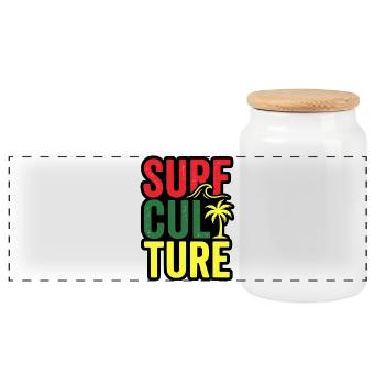 T-shirt Surfer, T-shirt édition Jamaïque, sweat à capuche, tasse - Boîte à biscuits avec couvercle en bois - blanc - Devant