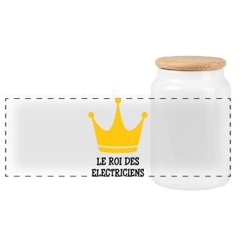 Le Roi des Électriciens : Maître de la Tension - Boîte à biscuits avec couvercle en bois - blanc - Devant