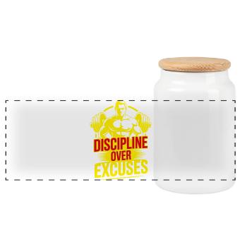 Faire - Boîte à biscuits avec couvercle en bois - blanc - Devant