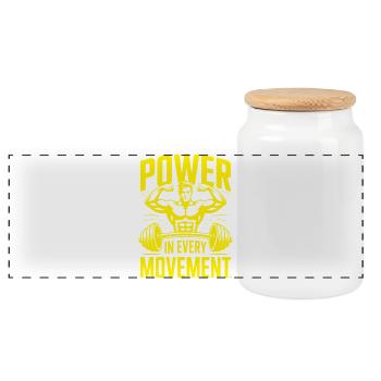 PieM - Boîte à biscuits avec couvercle en bois - blanc - Devant