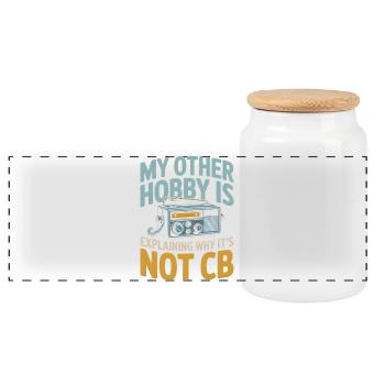 Not CB, but amateur radio | Funk Humor - Panoramic Cookie Jar with Wooden Lid - white - Front