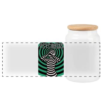 Psychedelische Psyche, Hypnos, Halluzination  - Panorama Keksdose mit Holzdeckel - Weiß - Vorne