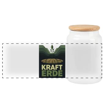 Kraft der Erde 1930s Plakat Natur Landwirtschaft - Panorama Keksdose mit Holzdeckel - Weiß - Vorne