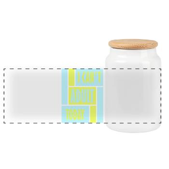 I Can't Adult Today Funny Adult Saying Logo - Panoramic Cookie Jar with Wooden Lid - white - Front