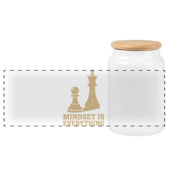 Mindset Is Everything – Chess Strategy Design - Panorama Keksdose mit Holzdeckel - Weiß - Vorne