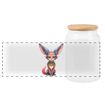 Pharaon Chat de Cristal et d’Or - Boîte à biscuits avec couvercle en bois - blanc - Devant