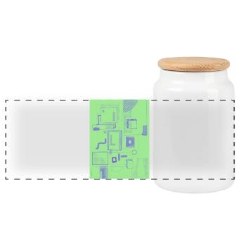 Speech Bubbles - Boîte à biscuits avec couvercle en bois - blanc - Devant