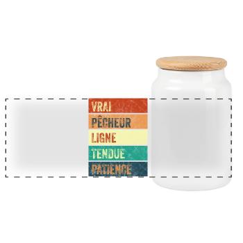 Pêcheur Passion Rivière - Boîte à biscuits avec couvercle en bois - blanc - Devant