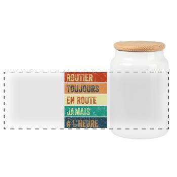 Routier Toujours en Route - Boîte à biscuits avec couvercle en bois - blanc - Devant