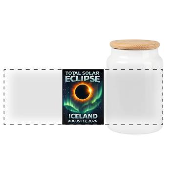 Éclipse solaire totale Islande 2026 Reykjavik - Boîte à biscuits avec couvercle en bois - blanc - Devant