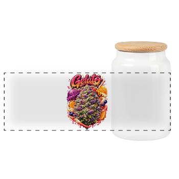 Gelato Sherbet Graffiti Print - Boîte à biscuits avec couvercle en bois - blanc - Devant