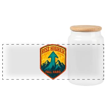 Rising Higher: The Science of Resilience - Panoramic Cookie Jar with Wooden Lid - white - Front