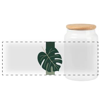 Monstera Leaf Minimal Tropical Boho Aesthetic Appa - Panorama Keksdose mit Holzdeckel - Weiß - Vorne