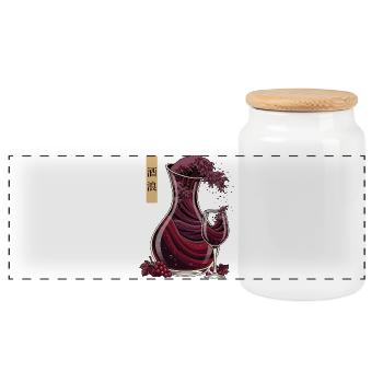 Wine Wave Shirt Japan Style Wein Design - Panorama Keksdose mit Holzdeckel - Weiß - Vorne