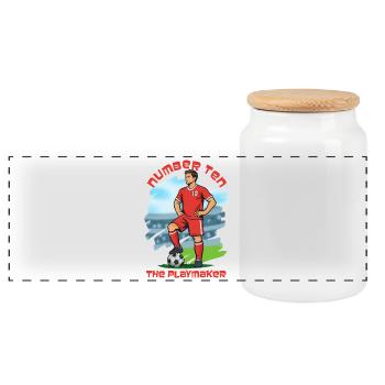 Number Ten, The Playmaker (midfielder) - Panoramic Cookie Jar with Wooden Lid - white - Front