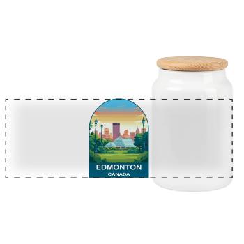 Conservatoire Muttart d’Edmonton, Canada et art de voyage - Boîte à biscuits avec couvercle en bois - blanc - Devant