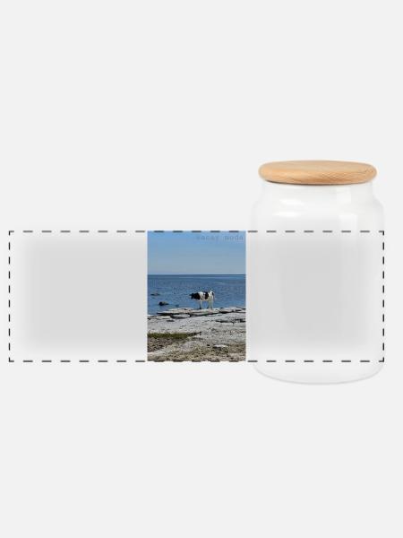 Urlaubsmodus - Panorama Keksdose mit Holzdeckel - Weiß