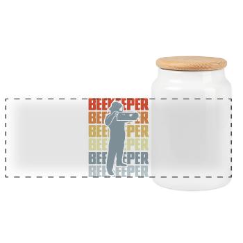 Apiculteur vintage - Boîte à biscuits avec couvercle en bois - blanc - Devant