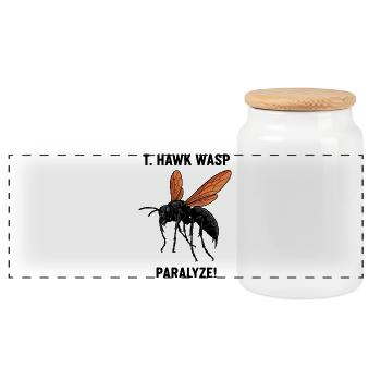 Pepsis Danger lähmt Tarantula-Hawk-Wespe - Panorama Keksdose mit Holzdeckel - Weiß - Vorne