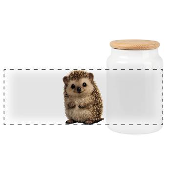 Petit Hérisson Étouffait - Boîte à biscuits avec couvercle en bois - blanc - Devant