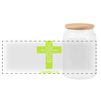 Citation de la Croix du Temple de Dieu - Boîte à biscuits avec couvercle en bois - blanc - Devant