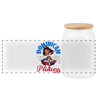 Drapeau de la République dominicaine Dom Rep Pride - Boîte à biscuits avec couvercle en bois - blanc - Devant