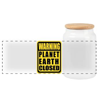Planète Terre fermée - Boîte à biscuits avec couvercle en bois - blanc - Devant