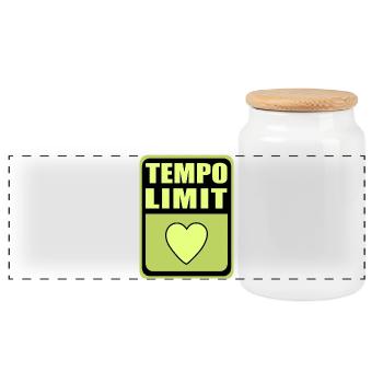 Limitation de vitesse - Boîte à biscuits avec couvercle en bois - blanc - Devant