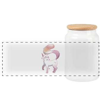 Fierté lesbienne chatte mignonne - Boîte à biscuits avec couvercle en bois - blanc - Devant