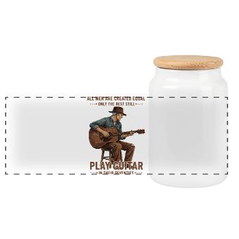 Guitar and Passion: Best at 70 - Panoramic Cookie Jar with Wooden Lid - white - Front