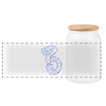 Favorite number 3 - Panoramic Cookie Jar with Wooden Lid - white - Front