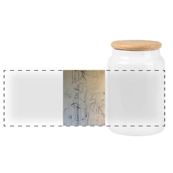 Art abstrait dans le style parisienne londonien à New York - Boîte à biscuits avec couvercle en bois - blanc - Devant