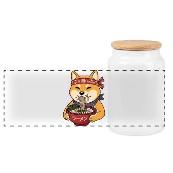Ramen-Shiba: Japanischer Style & Nudelliebe - Panorama Keksdose mit Holzdeckel - Weiß - Vorne