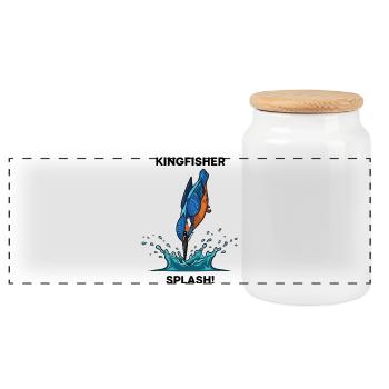 Kingfisher Splash Kingfisher River - Panorama Keksdose mit Holzdeckel - Weiß - Vorne