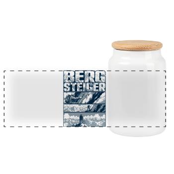 Assaut du sommet alpiniste rétro - Boîte à biscuits avec couvercle en bois - blanc - Devant