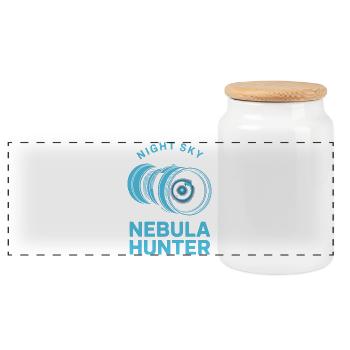 Ciel nocturne du chasseur de nébuleuses - Boîte à biscuits avec couvercle en bois - blanc - Devant
