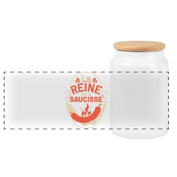 Reine de la Saucisse - Boîte à biscuits avec couvercle en bois - blanc - Devant