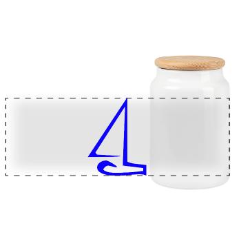 Voile - Boîte à biscuits avec couvercle en bois - blanc - Devant