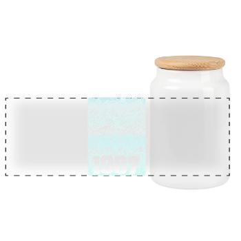 Figure 1987 - Boîte à biscuits avec couvercle en bois - blanc - Devant