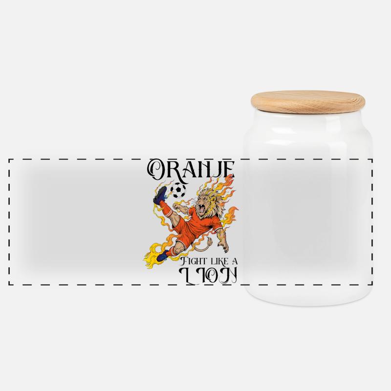 OranjeFlaL - Panorama Keksdose mit Holzdeckel - Weiß