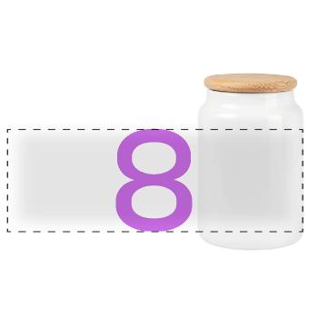 8 - Panoramic Cookie Jar with Wooden Lid - white - Front