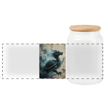The Pillar of Worlds: Xuangui – Anchor - Panoramic Cookie Jar with Wooden Lid - white - Front
