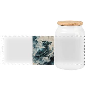 Les Abysses Sacrés : Xuangui – Éternité - Boîte à biscuits avec couvercle en bois - blanc - Devant